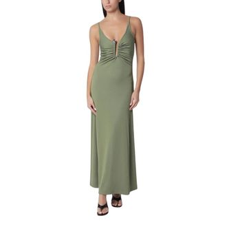 CHRISTOPHER ESBER Vestido Cami con Cierre de Cristal Gotas - Dresses - Mujer - Verde - S