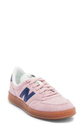 New Balance Gender Inclusive T500 Tennis Sneaker in Pink Taffy/Blue Oyster at Nordstrom, Size 7.5 Womens