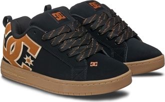 DC Sneaker DC SHOES Court Graffik, Herren, Gr. 13(47), schwarz (schwarz, braun, gum), Obermaterial:57.05% Leder, 28.2% Synthetikmaterial, 13.87% Microfas