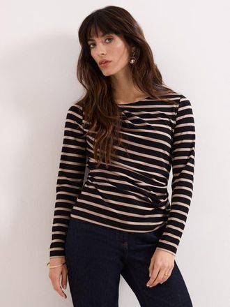 Phase Eight Everly Stripe Top in Black at Nordstrom, Size 14