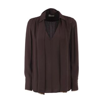 Elisabetta Franchi Dames, Blouses & Shirts, Bruin, Maat: S Viscose
