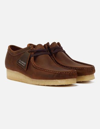 Clarks Mens Clarks Wallabee Beeswax Mens Brown Lace-Up Shoes - Size: 10