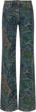 Etro Denim Jeans met bloemenprint - Dames - Loose Fit Jeans - Veelkleurig - W26 - Denim - Jeans