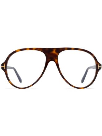 Tom Ford Eyewear Occhiali con montatura stile pilota - Marrone