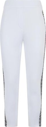 Moorer Joggingbroek met elastische tailleband en zijdetails - Dames - Sweatpants - Wit - XS - Katoen - Broeken