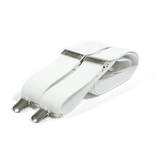 Retro Styler Extra Wide Plain Trouser Braces - White
