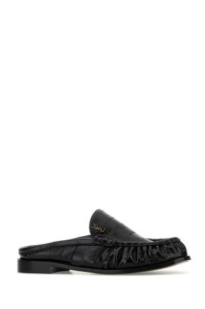 Saint Laurent Mens Black Leather Le Loafers Slippers Nero Mocassini