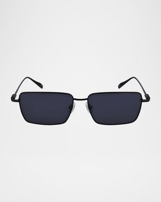 Ferragamo Men & apos;s Gancini Evolution Metal Rectangle Sunglasses