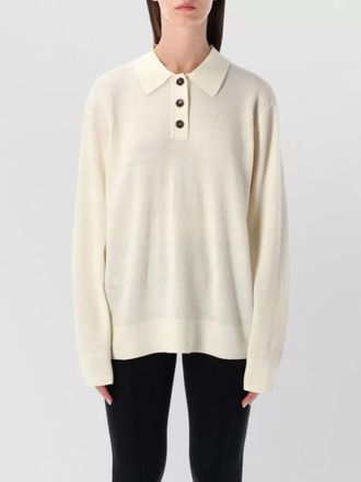 The Garment wool cashmere knit polo top