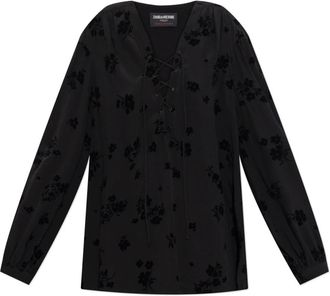 Zadig&Voltaire Top Tamela - Dames - Blouses - Zwart - 2XS - Overhemden