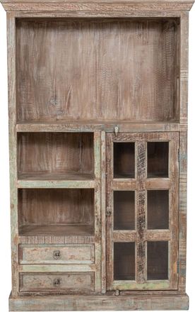Biscottini International Librer&iacute;a De Madera Maciza Reciclada Con Acabado Envejecido