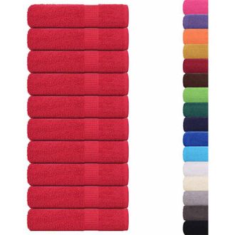 vidaXL Toallas De Mano 10 Uds Rojo 50x100 Cm 360 Gsm 100% Algod&oacute;n Vidaxl