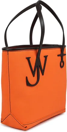 J.W.Anderson Unisex Tote Bag Anchor Orange Cotton Handbags Hand