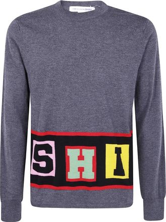 Comme Des Gar&ccedil;ons Gebreid herenshirt - Heren - Ronde hals truien - Grijs - L - Truien & Vesten