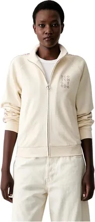 Scotch & Soda Hoodies & sweatvesten, Dames, Beige, S, Katoen, Zip-through Sweatshirt