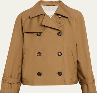 Max Mara Short Water-Repellent Twill Trench Coat