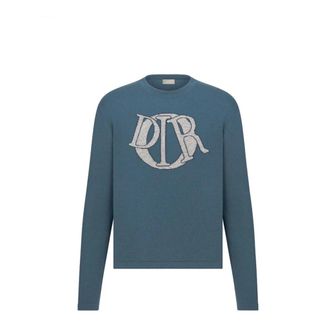 Dior Round-neck Knitwear, male, Blue, Size: M Maglia