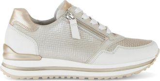 Gabor Beige metalen manden in bedrukt leer - Dames - Sneakers - Beige - 36 1/2 EU - Leer - Schoenen