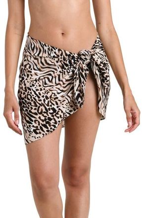 La Blanca Fierce Territory Tie Side Cover-Up Sarong in Taupe at Nordstrom