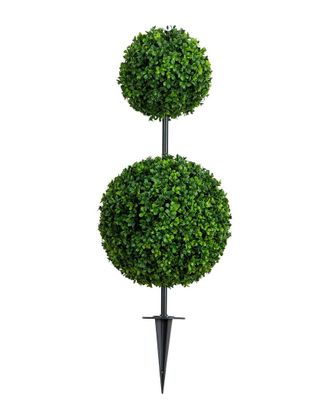 Nearly Natural 3Ft Uv-Resistant Artificial Boxwood Topiary With Integrated Ground Stake (Indoor/Outdoor)