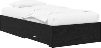 vidaXL Estructura De Cama Con Caj&oacute;n Roble Negro Madera De Ingenier&iacute;a Vidaxl