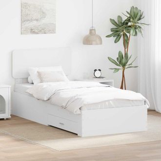 vidaXL Estructura De Cama Y Plata 75 X 190 Cm Madera Contrachapada