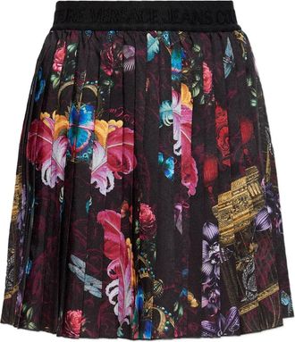 Versace Jeans Couture Gonna plissettata a fiori - Nero