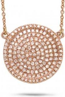 Allurez 0.47ct 14k Rose Gold Diamond Pave Circle Necklace