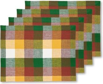 Solino Home Linen Placemats Set of 4, 14 x 19 Inch for Dining Table, Holiday and Everyday Table Decor - Buffalo Check in Fall Check at Nordstrom
