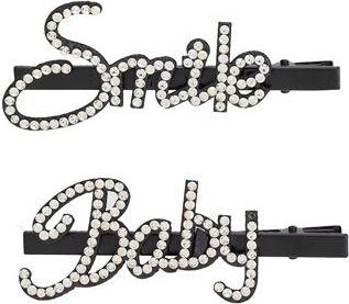 8 by YOOX GLITTER BABY SMILE HAIRCLIP SET