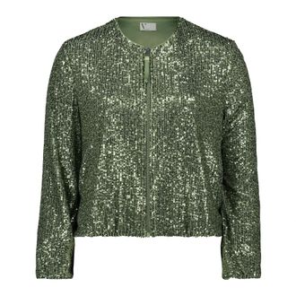 Vera Mont Jassen, Dames, Groen, S, Pailletten, Pailletten Blouson Jas