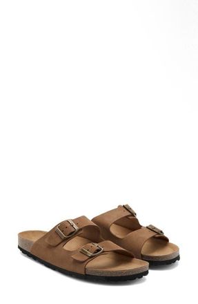 Mango Double Buckle Slide Sandal in Brown at Nordstrom, Size 8.5Us