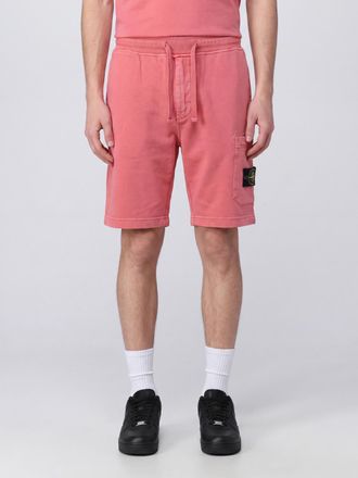 Stone Island Cotton Cargo Shorts with Compass Logo Patch and Drawstring