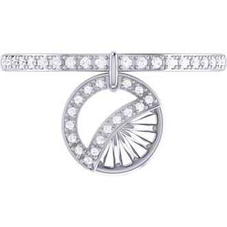 LuvMyJewelry Moon Phases Diamond Charm Ring in Silver at Nordstrom Rack, Size 6.5