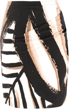 DKNY Side-Gathered Abstract-Print Mini Skirt Size XXS