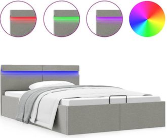 vidaXL Vidaxl - Cama Hidr&aacute;ulica Almacenaje Sin Colch&oacute;n Gris Claro 140x200 Cm