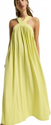 Nation Ltd Brielle Halter Dress In Citrus Yellow