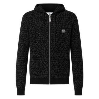 Philipp Plein Hoodies & sweatvesten, Heren, Zwart, XL, Knit Hoodie Cocco