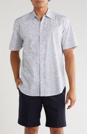 Coastaoro Astor Printed Short Sleeve Shirt in Aiyana Navy at Nordstrom Rack, Size Medium
