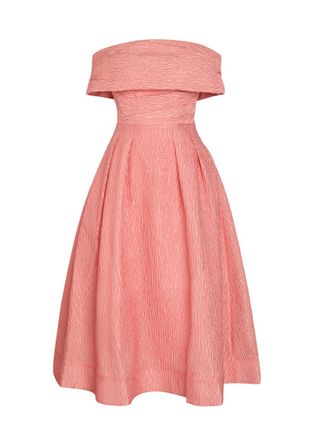 Rebecca Vallance Adalyn Off-the-shoulder Cloqu&eacute; Midi Dress - Peach - 16 (UK16 / XL)