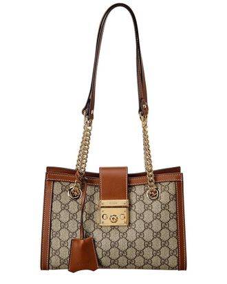 Gucci Padlock Small Gg Supreme Canvas & Leather Shoulder Bag