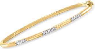 Ross-Simons Diamond Bangle Bracelet in 18kt Gold Over Sterling