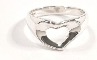 Tiffany & Co. Heart Silver Sterling Silver Band Ring (Pre-Owned)