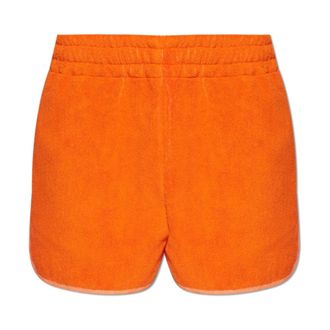 Versace Short Shorts, unisex, Orange, Size: XS Cotton-Terry Jacquard Sweat Shorts