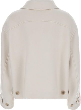 Semicouture Womens Jacket Jeanie White Wool Coat