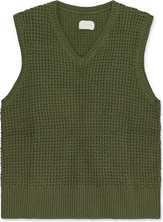 Aimé Leon Dore GREEN WAFFLE V-NECK SWEATER VEST