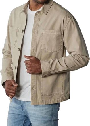 The Normal Brand James Canvas Overshirt In Sand Dune