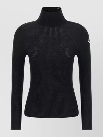 Moncler logo high neck ribbed knit sweater