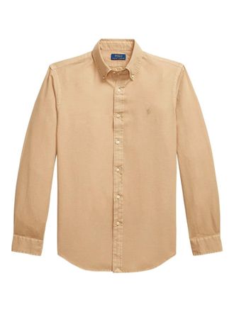 Polo Ralph Lauren logo-detail cotton shirt - Neutrals