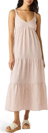 Steve Madden Elianna Stripe Tiered Sundress in Cashew Pink Stripe at Nordstrom, Size X-Small